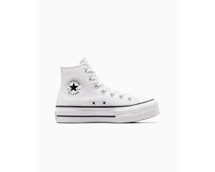 Tenis Converse de Plataforma Lift Blancos en Bota de Lona para Mujer Vista lateral interior